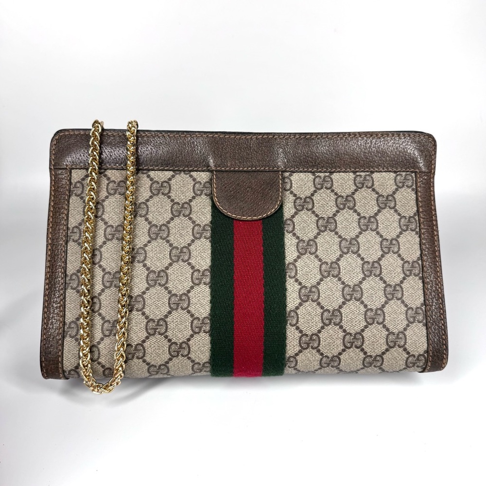 Gucci Ophidia Supreme GG Monogram Supreme Clutch/ Crossbody bag